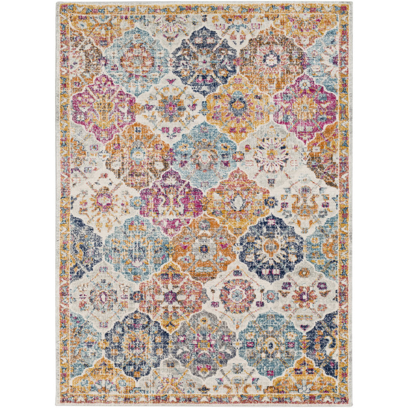 Mistana Hillsby Blue/Orange Area Rug & Reviews Wayfair